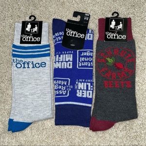 3 Pairs The Office TV Show Crew Socks